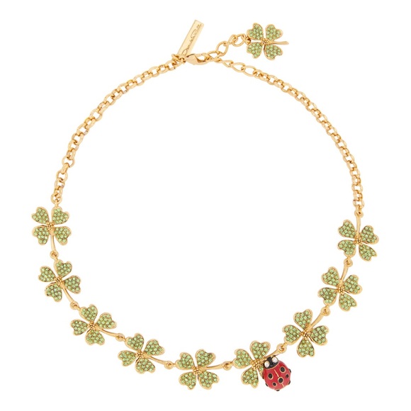 Oscar de la Renta Ladybug Clover Necklace